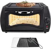 Electric Pizza Oven, 15 L Countertop Pizza Maker with Disk and Clamp, 122°F-752°F Temperature Control, Mini Pizza Oven for Chapati, Roti, Lahmacun, Manakish, and Naan Bread