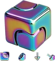 Stress Anti Anxiety Fidget Cube Fidget Toys Adult Infinity Cube Fidget Spinner Metal Stainless Steel Cube Fidget Spinner Toy Anti Anxiety Spinner Cube Toy for Children and Adults