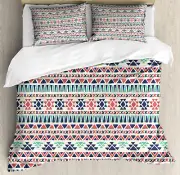 Tribal Duvet Cover Set with Pillow Shams Native Ethnic Artwork Print