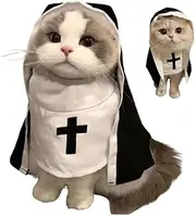 Pet Nun Costume for Halloween Party, Adorable Small Dog & Cat Nun Outfit, Cute Pet Dress Up Accessories