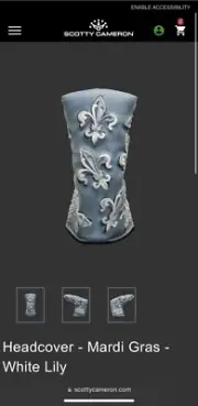 Scotty Cameron Headcover - Mardi Gras 2024 - White Lily