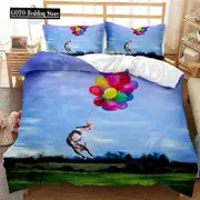 v17 Bed Sheets Plants Flowers Sunflower Beddings Single Twin Full King Size Bedlinen Winter Duvet Cover Set Bedclothes Green Bed Set Queen Size 3-Piec