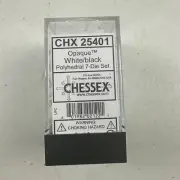 Chessex CHX25401 Dice-Opaque White/Black Set
