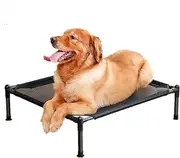 Elevated Dog Bed for Medium Dogs, Portable Indoor & Outdoor Cooling Mesh Raised Dog Bed Dog Cots with Skid-Resistant Feet (Medium)