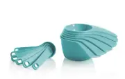 Tupperware Measuring Mates Set Cups and Spoons in Mint Color New