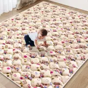 Vibe Bear Baby Play Mat - 71" X 59"Premium Thicker Foam One-Piece Crawling Ma...