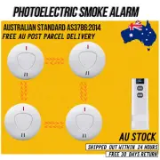 4Pack 10-Year Battery Wireless Interconnected Photoelectric Smoke Alarm + Remote
