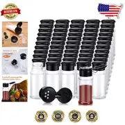 Premium 100ml Spice Shakers in Bulk - 100 Plastic Jars with Transparent Design