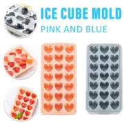 21 Grid Heart Shaped Silicone Ice Cube Tray Food Grade Mold Pink Blue Ice Block