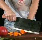 Full Tang Cleaver Knife Forged Steel Wood Handle Chef Slicing Butcher Beef Cut L