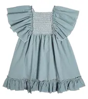 [Suncracy] Suncracy Moraira smocked cotton dress Y 14 blue