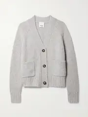 [Allude] Allude - + Net Sustain Wool And Cashmere-blend Cardigan - Light gray - small small Gray