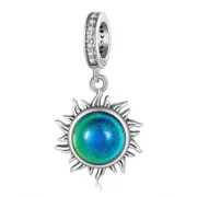 925 Sterling Silver Zircon Sun Pendant Temperature Sensitive