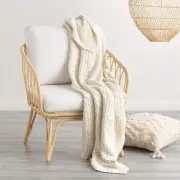Renee Taylor Lenni Cotton Knitted Vapour Throw