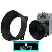 120mm to 6 Inch Centered - Fan Shroud Adapter Crypto Miner Silencer Antminer S9