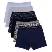 Calvin Klein Boys 6-Pack Cotton Strech Boxer Briefs, Multi, Small