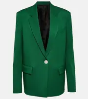 [The Attico] The Attico Single-breasted wool-blend blazer AU 14 green