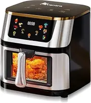 [Aventra] 10L Smart Digital Air Fryer | 1400W Large Stainless Steel Air Fryer with Non-stick Frying Pot | 6 Cooking Functions, Touch Screen, Large Viewing Window, Internal Light (Australian Standard)
