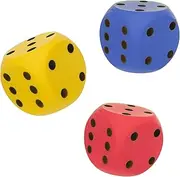 Hot Shots 15 cm Foam Cube with Rounded Edges | Indoor/Outdoor Soft Sponge Jumbo Dice Ball | Perfect for Family Games, School Games, Educational Toys | 3