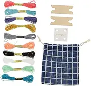 1Set Cards with Shuttle DIY Weaving Tablets and Threads Compact Crafting Tools for Weaving Projects Present for Craft Lovers