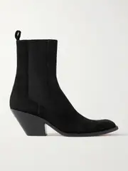 [KHAITE] KHAITE - Austin Suede Ankle Boots - Black - IT37 IT 37 Black