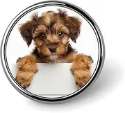 [FZMVSQH] Small Brown Dog Printed Round Button Pin Badges Metal Pinback Buttons 1 Inch Pins for Hat Shirt Clothing Bags Decoration, Circular, Aluminum