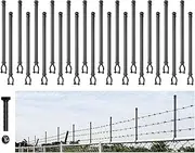 Hicarer 24 Pcs 1-3/8" Chain Link Fence Post Extender 20 Inch Extension Height Galvanized Chain Link Fence Extension for Privacy and Dogs (Black)