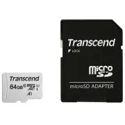 Transcend 300S 64GB C10 UHS-I U1 HC microSD with Adapter (TS64GUSD300S-A)