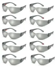 10 Pair/Pack Box Gateway Starlite Silver Mirror Safety Glasses Sun Z87 Wholesale