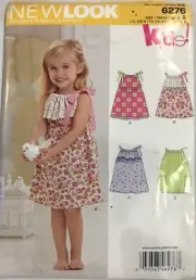 NEW LOOK 6276 Summer Dresses Sz 1/2 thru 4 (infant -toddler)
