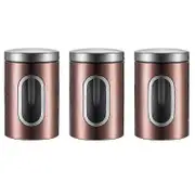 3pcs Tea Coffee Sugar Storage Canisters Jars Pots Kitchen Container Tins