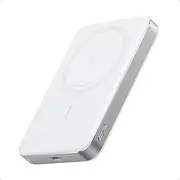 Anker MagGo Power Bank, Ultra-Slim 10,000mAh Magnetic Battery Pack, Qi2 Certified 15W Ultra-Fast MagSafe Compatible Portable Charger, Ergonomic Design, for iPhone16/15/14/13/12 Series Only (White)
