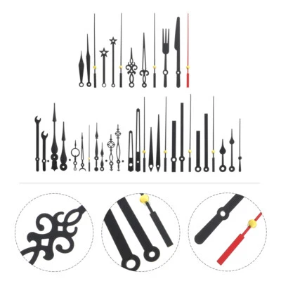14 Sets Clock Repair Parts Replacement Clockmovement Hands Long Shaft