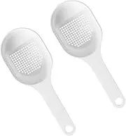 UTHCLO 2 Pcs Sugar Sieve Spoon Sealer Silverware Sink Strainer Basket Machine Appetizer Grease Rice Spoon Sieve for Baking Kitchen Utensils Mixer Flour Cookware Spoons Plastic White