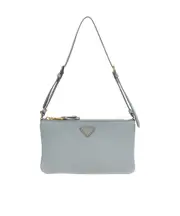 Leather pouch One size light blue