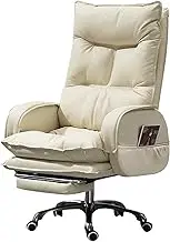 Office Chair - Ergonomic Executive Computer Desk Chairs with Tilt Function, Swivel Task Chair with Lumbar Support, Strong Metal Base, PU Leather