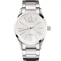 在飛比找蝦皮購物優惠-Calvin Klein CK 白色鋼帶CK經典LOGO男錶