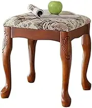 Footstool Dressing Table Make-up Bedroom Dresser Makeup Rubber Wood Legs Piano Stool (Size: 38 x 38 x 43 cm)