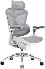 [SIHOO] Doro C300 Pro Ergonomic Office Chair with Ultra Soft 6D Armrests, Dynamic Lumbar Support for Home Office Chair, Adjustable Backrest Desk Chair, Swivel Big and Tall Office Chair (White)