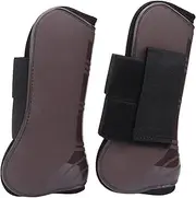 Horse Boots, Horse Tendon Boots, Horse Fetlock Boots, Horse Leg Guard PU Elastic Thickened Obstacle Leg Protector for The Joints of Horse Front and Hind (Un par de Patas traseras medianas.)