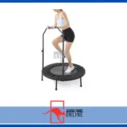 Mini Trampoline Handrail Folding Fitness Exercise Rebounder Home Gym Cardio