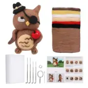 Needle Felting Kit Needle Felting Supplies Owls Animal Doll with Wool4540
