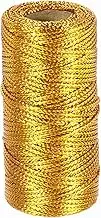 uxcell 1.5mm Metallic String, 16 Ply Decorative Metallic Bakers Twine Thread Cord Rope for Gift Wrapping DIY Crafts Making Ornament Decor, Gold Tone, 55Yards