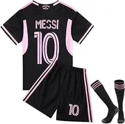 [SlowTon] Soccer Jersey for Youth - 3PCS Kid T-Shirt Trunks Socks Soccer Shirt Set, #10 Jersey Youth Kid Sizes, Football Sportswear Uniforms Suit