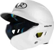Rawlings White Mach Batting Helmet w/Adj Face Grd - SR Right Hand Batter - New
