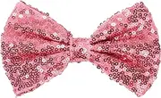 [Neptniopllab] Light Red Bow Tie for Men Shiny Sequin Bow Tie Sparkling Pre-Tied Bowtie Glitter Christmas Birthday Party Fancy Dress, Light Red