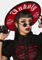 [Dearly Departed Hat Co.] The Omen Wide-Brimmed Hat