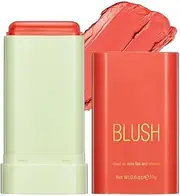 Multi-Use Makeup Blush Stick, Cream Blush, Tinted Solid Moisturizer Stick for Cheek & Eyes & Lips, Waterproof Natural Nude Makeup, Suitable for All Skin (2#Coral Orange, 1 count)