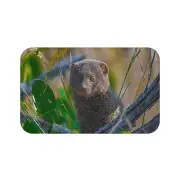 Mongoose Bath Mat, Unique Animal Print Bathroom Rug, Wildlife Home Decor, Jungle