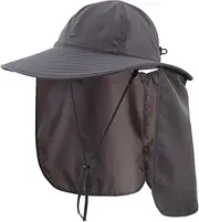 [Magracy] Men's UPF 50+ Safari Hat with Neck Flap Wide Brim Sun Protection Hat